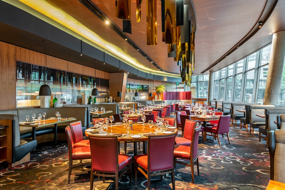 a large long train on a dining room table